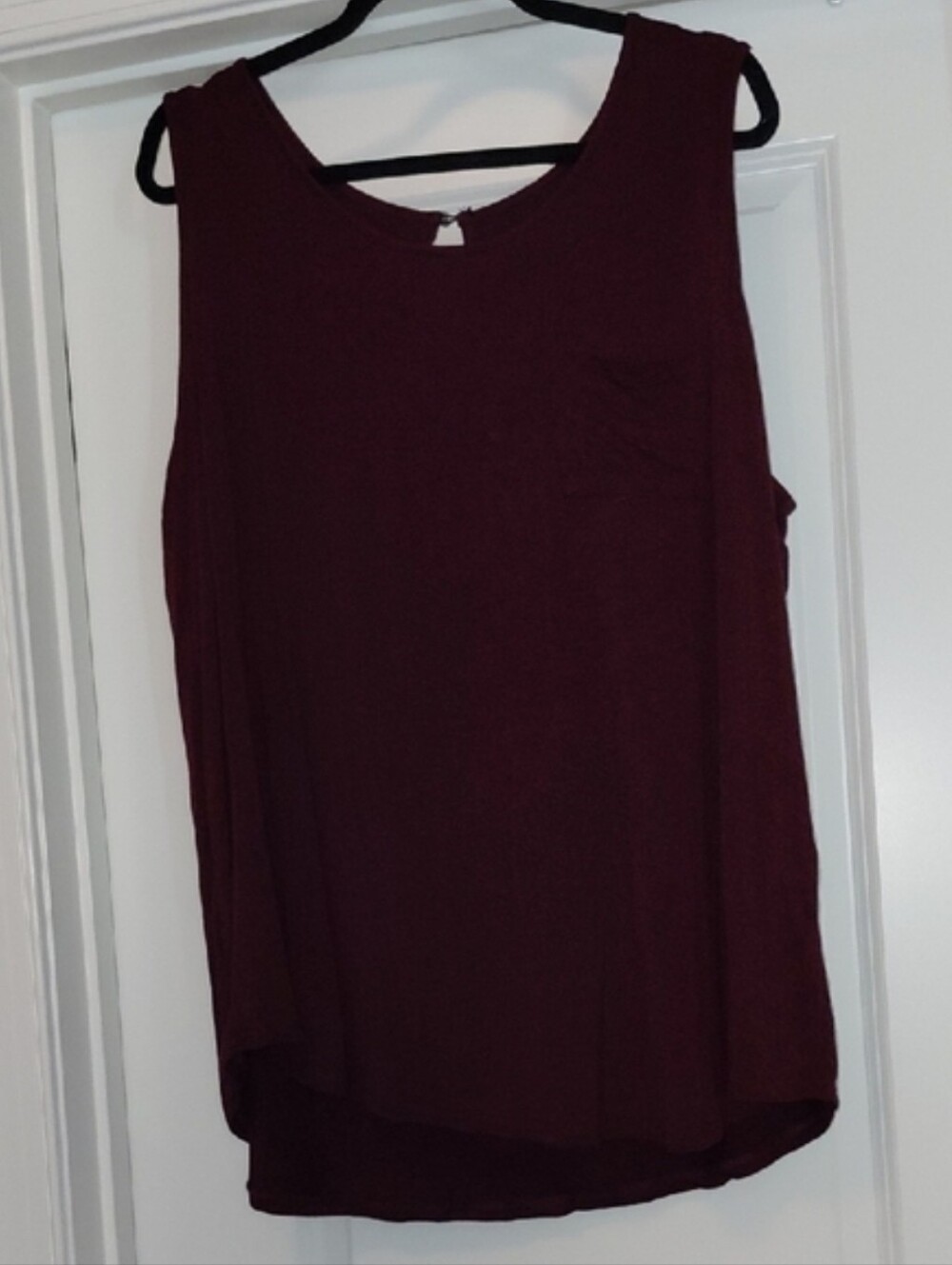 Market & Spruce Deep Burgundy Tank Top With Breast Pocket